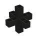 6 WAY CONNECTOR 20x20 / BLACK